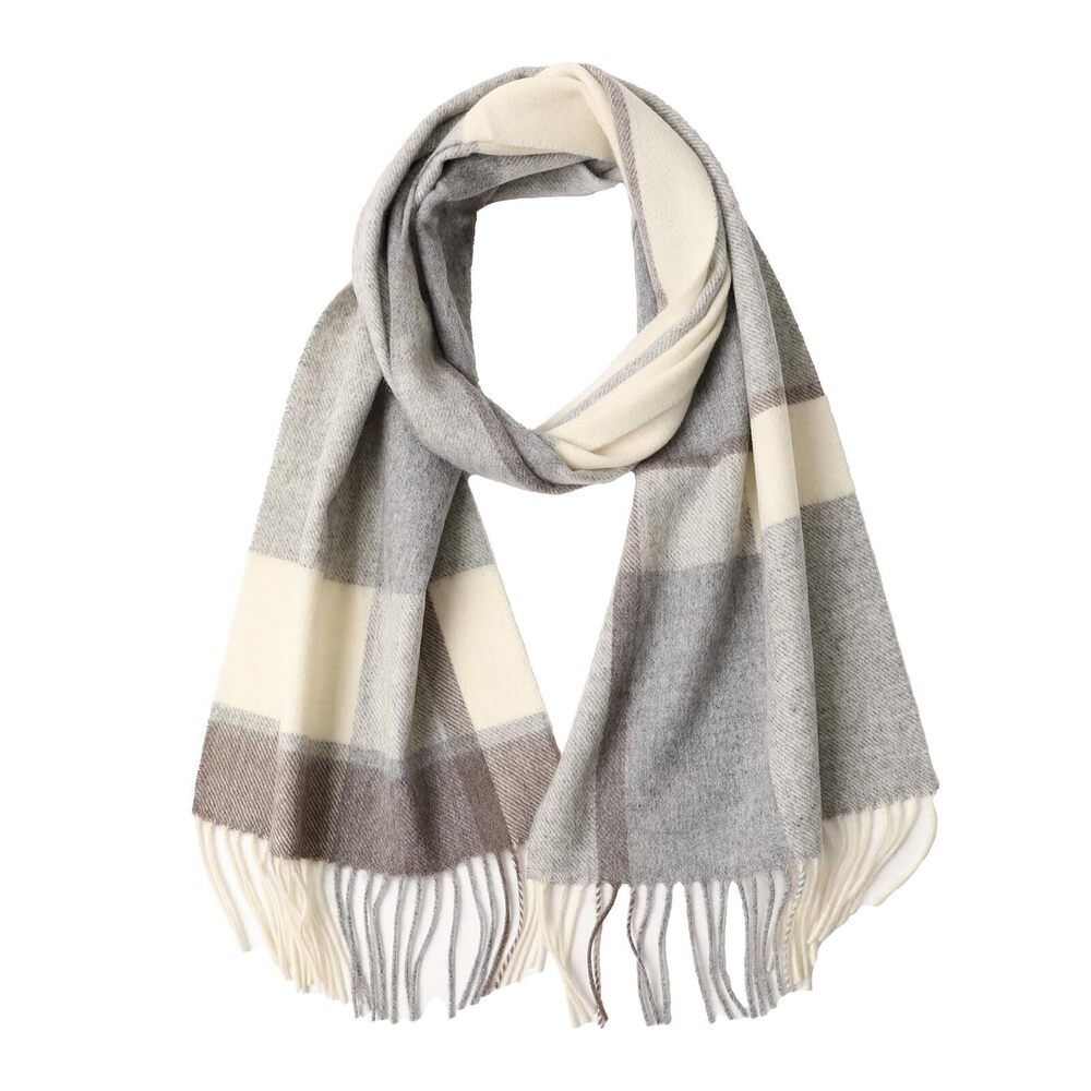 5731 100% Merino Wool Plaid Tassel Scarf and  Winter Warm Long Scarves